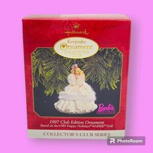 Vintage 1997 Hallmark Keepsake 1989 Happy Holidays Barbie Ornament